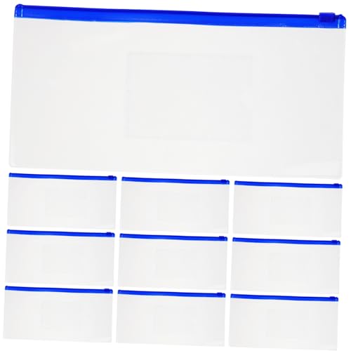 FUNOMOCYA 10 Stück Transparente Bleistiftetuis Wiederverwendbare Reißverschlusstaschen für Schulbedarf Stiftaufbewahrungstaschen Klein für Schüler und Bürobedarf von FUNOMOCYA