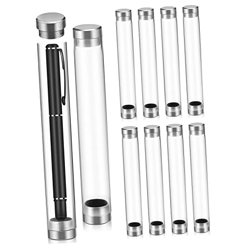 FUNOMOCYA 10stücke Acryl Stiftboxen Transparent Zylindrische Einzelstift Aufbewahrung Für Kugelschreiber Füllfederhalter Vitrinen von FUNOMOCYA