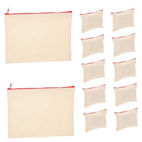 FUNOMOCYA 12stücke Quadratische Federmäppchen Aus Canvas Einfarbig Schreibwaren Federmäppchen Taschen Schul Und Bürobedarf Farbiger Reißverschluss von FUNOMOCYA