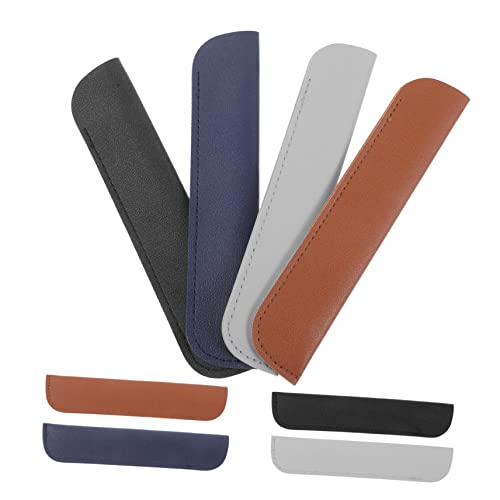FUNOMOCYA 12 Stück Teiliges Leder Federmäppchen Kratzfeste Strapazierfähige Stiftetuis für Füllfederhalter Leicht als für Büro und Schule Farben Schwarz Braun Dunkelblau von FUNOMOCYA