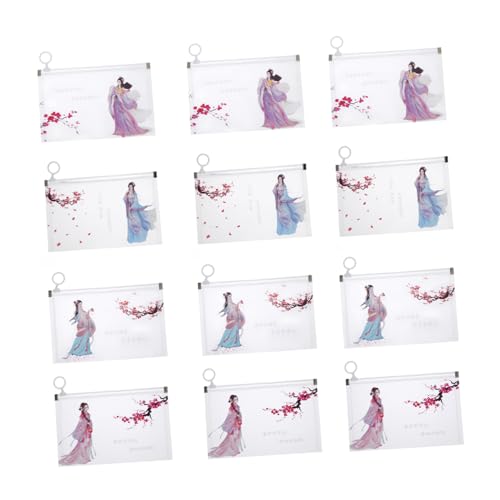 FUNOMOCYA 12 Stück Teiliges Transparente Aufbewahrungstaschen mit Reißverschluss Maskentaschen Organizer aus Strapazierfähigem Kompakt und Leicht für Reisen Schule Outdoor aktivitäten von FUNOMOCYA