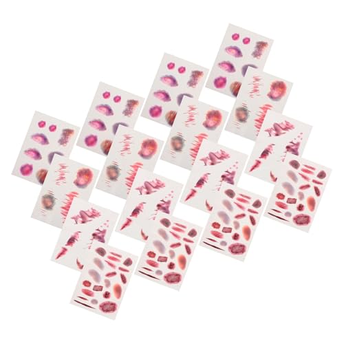FUNOMOCYA 16 Blatt Teiliges Realistische Narben Tattoos Temporäre Horror Wunden Bluterguss Aufkleber für Gesicht Körper Halloween Zombie Makeup für Cosplay Fasching April Kreative von FUNOMOCYA