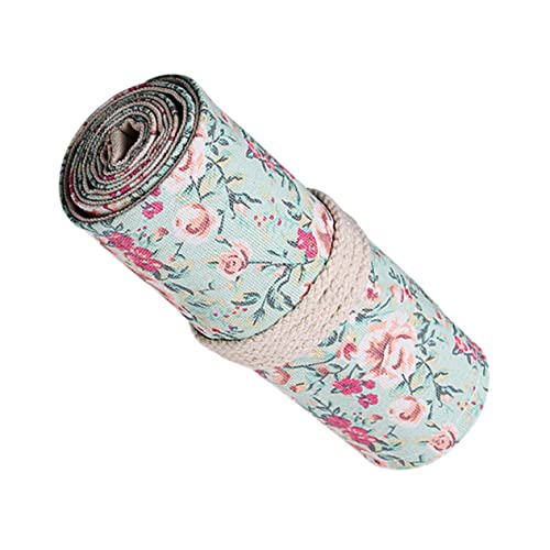 FUNOMOCYA 1stück Große Kapazität Handgefertigte Blumen-stiftrolle Canvas Für Bleistifte Marker Und Gelstifte Tragbarer Aufbewahrungsorganizer Für Künstler Und Schüler von FUNOMOCYA