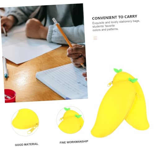 FUNOMOCYA 2 Stück Große Kapazität Federmäppchen aus Strapazierfähigem Silikon Kreative Bunte Stifteetuis für Schüler Vielseitig Nutzbar als Kosmetiktasche Leicht zu Öffnen mit von FUNOMOCYA