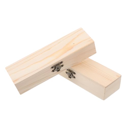 FUNOMOCYA 2 Stück Handgefertigtes Teiliges Holz Stifteetui DIY Bleistiftbox für Schule und Büro Leicht zu Reinigen Kreatives Schreibwaren Organizer für Erwachsene Einzigartiges Bastelprojekt von FUNOMOCYA