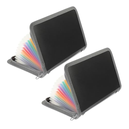 FUNOMOCYA 2stücke Kleiner Akkordeon-Ordner-Organizer Quittungs Und Couponhalter Tragbare Rechnungsaufbewahrungstasche Mini-fächerordner Für Karten Rechnungen Quittungen Bargeldgutscheine von FUNOMOCYA