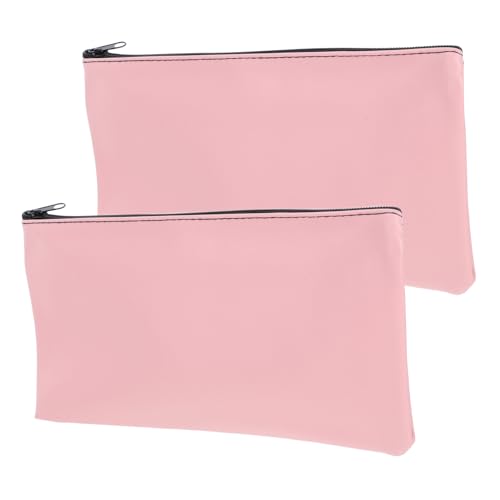 FUNOMOCYA 2 Stück PU Leder Geldbeutel mit Reißverschluss Große Kapazität Kassenzettel Organizer Vielseitige Banknoten Aufbewahrungstasche für Geschäfts und Alltagsgebrauch von FUNOMOCYA