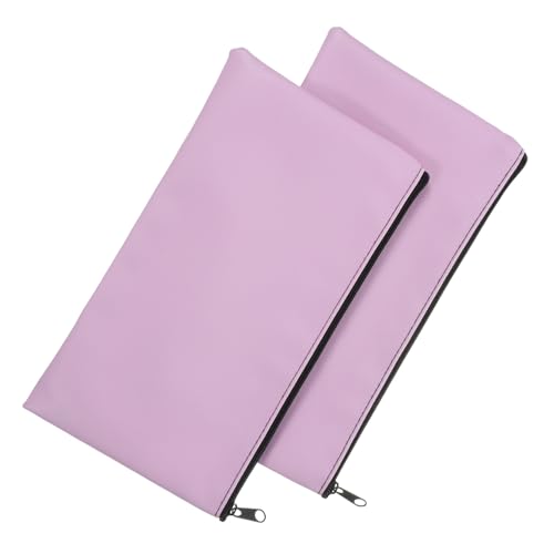 FUNOMOCYA 2 Stück PU Leder Geldtaschen mit Reißverschluss Robuste Banktaschen für Bargeld und Belege Multifunktionale Geldbeutel für Damen Praktische Aufbewahrungstaschen für Reisen und von FUNOMOCYA
