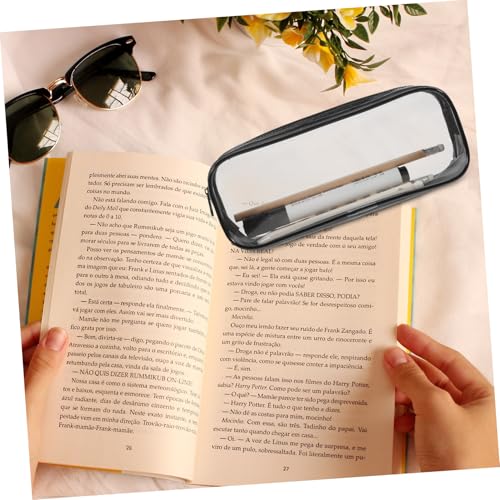 FUNOMOCYA 2 Stück Transparente PVC Federmäppchen mit Reißverschluss Große Kapazität Kratzfest Leichter Stifte Organizer Multifunktionale Schreibwaren Tasche für Schule und Büro von FUNOMOCYA