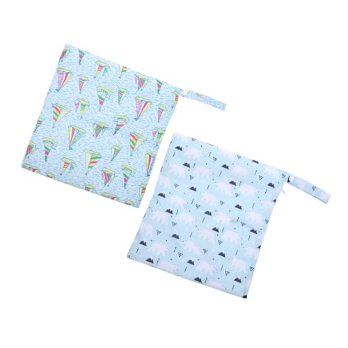 FUNOMOCYA 2 Stück Wiederverwendbare Nasstaschen für Unterwegs wasserdichte Wickeltasche aus Leichtem Material Vielseitig für Nasse Windeln Babyspielzeug und Schmutzige Kleidung Kompakt und von FUNOMOCYA
