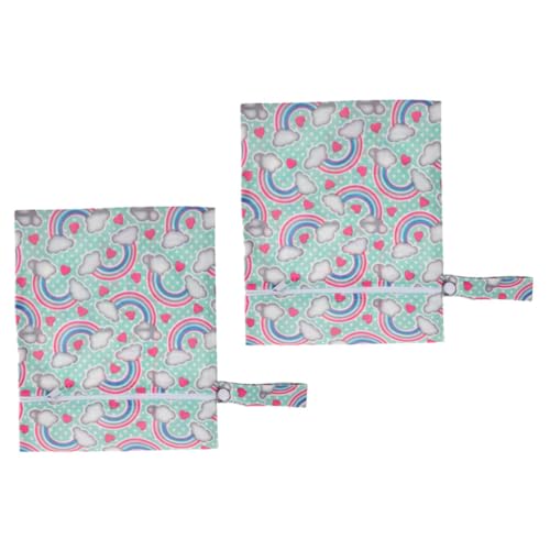 FUNOMOCYA 2 Stück wasserdichte Wickeltasche mit Aufhängeöse Leichter Windel Organizer Tragbare Windeltasche für Unterwegs Cartoonmotiv Vielseitig Nutzbar für Schmutzige Kleidung von FUNOMOCYA