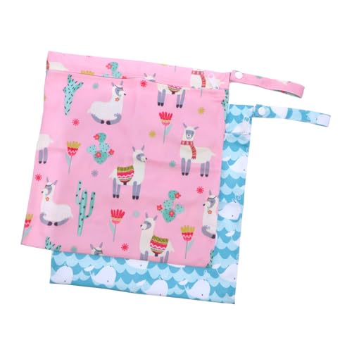 FUNOMOCYA 2 Stück wasserdichte Windeltaschen Wiederverwendbar Tragbar Windelaufbewahrungstaschen Feucht- und Trockentaschen für Reise Organizer zur Einfachen Windelsortierung von FUNOMOCYA