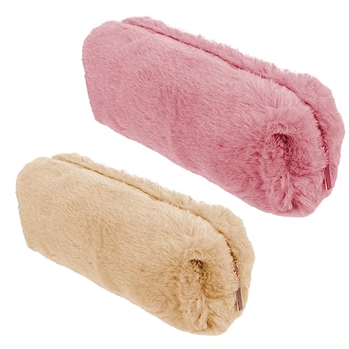 FUNOMOCYA 2 Stück Große Kapazität Bleistiftbeutel Plüsch Reißfest Leicht Zu Reinigen Für Schüler Organizer Für Schreibwaren von FUNOMOCYA