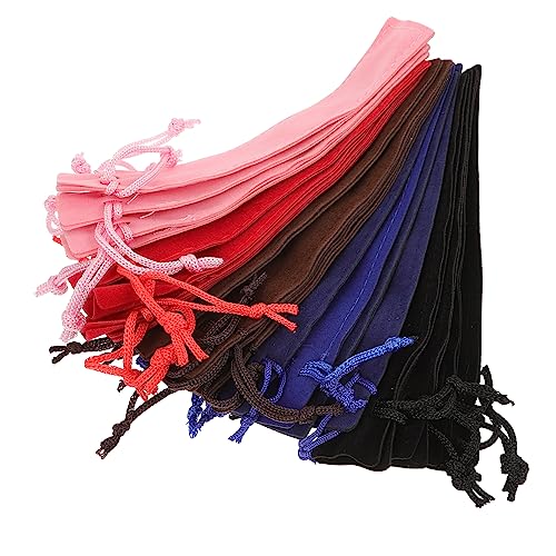 FUNOMOCYA 20 Stück Federmäppchen Einzelne Stifttasche Schreibwarentasche Stifthalterhülle Stoff Farbiger Samt Schützende Stifttasche Stiftgeschenktasche Weicher Schreibtisch von FUNOMOCYA