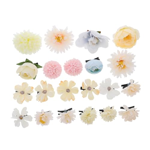FUNOMOCYA 21 Stück Blumen Haarspangen Seidenblumen Haarklammern für Mädchen und Frauen Stilvolle Haarclips für Verschiedene Frisuren Langlebig und Detailreich Verarbeitet von FUNOMOCYA