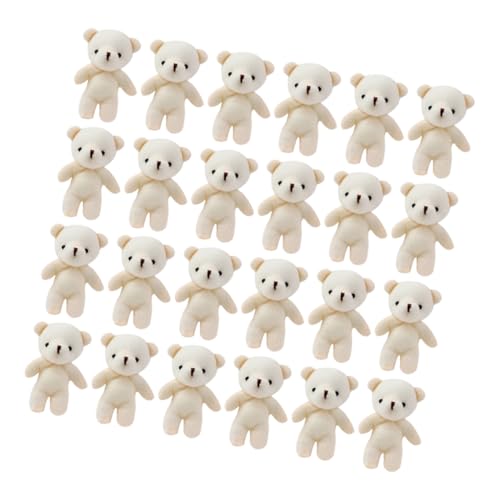 FUNOMOCYA 24 Stück Teiliges Mini Bären Plüschanhänger Weiche Stofftier Schlüsselanhänger Niedlicher DIY Bär Charm für Taschen Rucksackdeko Detailreich Langlebig als Geschenk von FUNOMOCYA