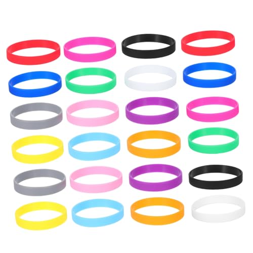 FUNOMOCYA 24 Stücke Teiliges Silikonarmband Wiederverwendbare Weiche Gummi-wristbands für Erwachsene Verstellbar Geeignet für Partys Festivals Teamspiele und Outdoor-events von FUNOMOCYA