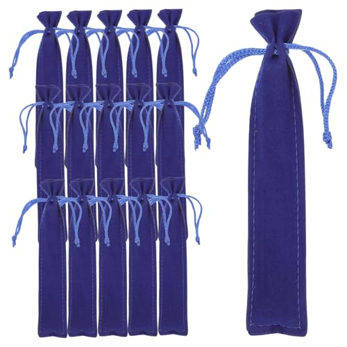 FUNOMOCYA 25stücke Stifttasche Kordelzug Stylischer Stiftetui Für Schule Büro Und Zuhause Praktische Aufbewahrung Für Kugelschreiber Bleistifte Und Schreibutensilien Blau von FUNOMOCYA
