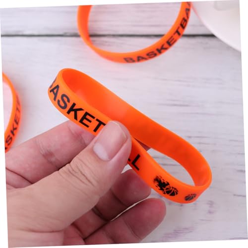 FUNOMOCYA 25 Stück Teiliges Basketball Armband aus Langlebigem Silikon Bedruckt mit Basketball motiv Einfarbig Auffällige Farben Bequeme Passform als Party accessoire und Geschenk für von FUNOMOCYA