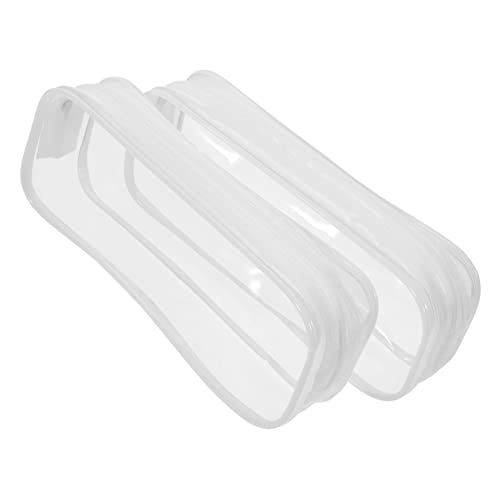 FUNOMOCYA 2Stücke Großer Stiftbeutel aus Praktischer und Entzückender Bleistifthalter Transparent für Schule und Leicht Langlebig Waschbar mit Glattem Reißverschluss von FUNOMOCYA