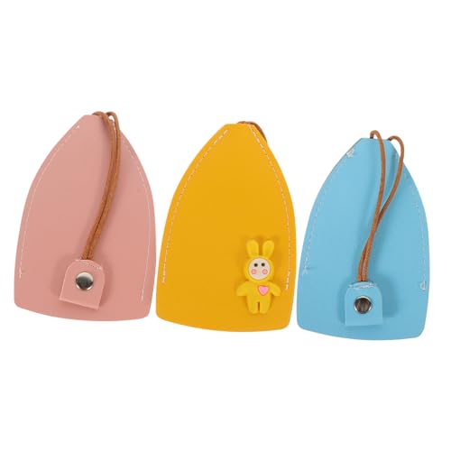 FUNOMOCYA 3 Stück Schlüsselhüllen Einziehbare Schlüsselbeutel für Autoschlüssel Süßes PU Design Schlüsselorganizer für Damen Herren von FUNOMOCYA