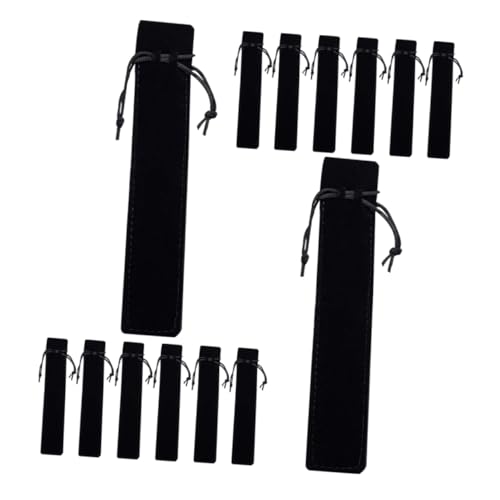 FUNOMOCYA 30 Stück Teiliges Schwarze Dicke Kordelzug Stifttaschen aus Weichem Flanell Leicht Tragbar für Schüler und Erwachsene zur Sicheren Aufbewahrung von Stiften und Schreibutensilien von FUNOMOCYA