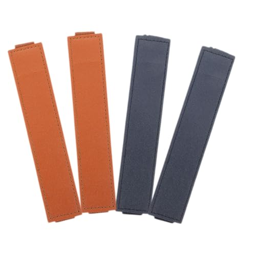 FUNOMOCYA 4 Stück Teiliges Stifthalter mit Elastischem Band PU Leder Stifttasche für Notizbücher Praktische Federhalterschlaufe in Blau und Braun Vielseitiger Organizer für Schreibgeräte von FUNOMOCYA
