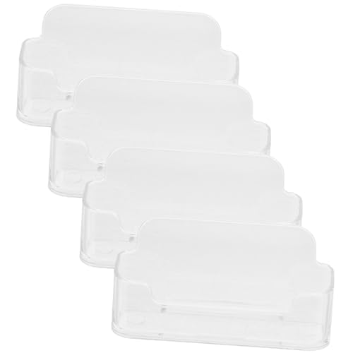 FUNOMOCYA 4 Stück Transparenter Visitenkartenhalter aus PC Offenes Design für Einfache Kartenentnahme Platzsparender Organizer für Büro und Schreibtisch Professioneller Kartenständer von FUNOMOCYA