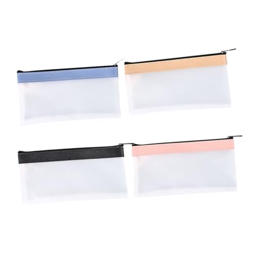 FUNOMOCYA 4stücke Transparenter PVC- -Organizer Reißverschluss-Geldbeutel Bargeld-Beutel Wiederverwendbarer Geldschein-Beutel Kleiner Münzbeutel von FUNOMOCYA