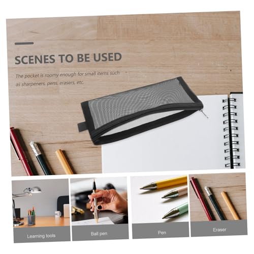 FUNOMOCYA 5 Stück Teiliges Transparente Nylon Netz Stiftetaschen Waschbare Federmäppchen für Schule Büro Vielseitige Aufbewahrung für Stifte Kosmetik Bargeld Praktische Mäppchen in von FUNOMOCYA