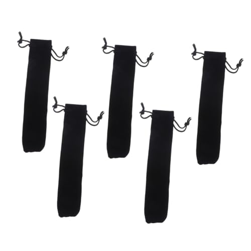 FUNOMOCYA 5stücke Flannelette Stiftemäppchen Mit Zugband Schwarze Lint Pen Hülle Für Schreibwaren Zum Verschenken Für Alltag von FUNOMOCYA