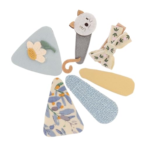 FUNOMOCYA 6 Stück Süße Stoff-Haarspangen mit Schleife für Mädchen Rutschfeste Handgefertigte Haarspangen Vielseitig Leichte Frühlings Sommer-Accessoires von FUNOMOCYA