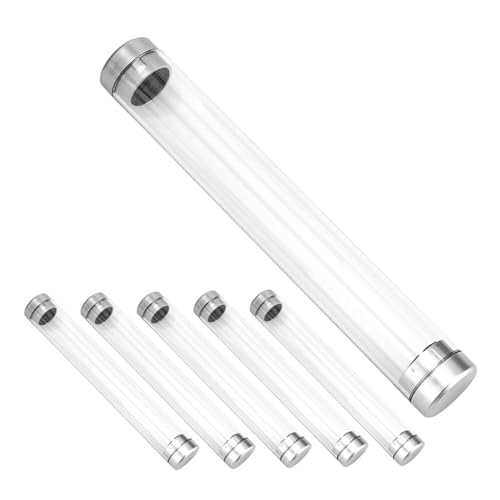 FUNOMOCYA 6 Stück Teiliges Transparentes Stifteetui aus Stabilem Schützende Kompakte Aufbewahrungsbox für Kugelschreiber Bleistifte und Schreibgeräte für Unterwegs Geschenk von FUNOMOCYA