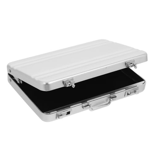 FUNOMOCYA Aluminiumlegierung Visitenkartenetui im Kofferdesign Tragbarer Kartenhalter für Büro Kompakte Metallaufbewahrungsbox Widerstandsfähig von FUNOMOCYA