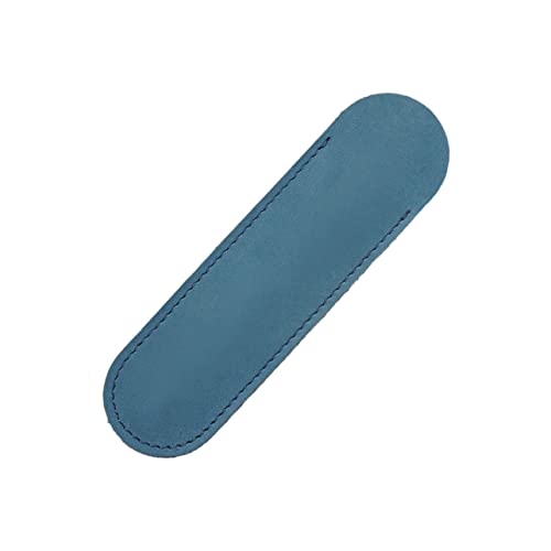 FUNOMOCYA Blaues Leder Stiftetui Füllfederhalter Tasche Handgefertigt Einzeln Klein Eleganter Pen Pouch Stifthalter Für Büro Studium Alltag von FUNOMOCYA