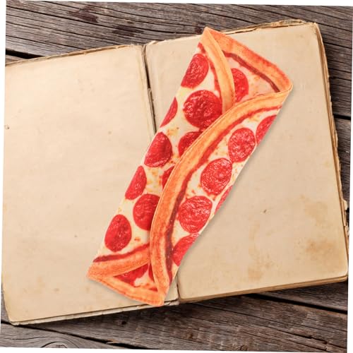 FUNOMOCYA Canvas Federmäppchen mit Pizza Geräumiges Stifte Etui aus Canvas Pencil Pouch mit Fächern für Stifte Pinsel und Schreibwaren Handlicher Organizer für Schule und Büro von FUNOMOCYA