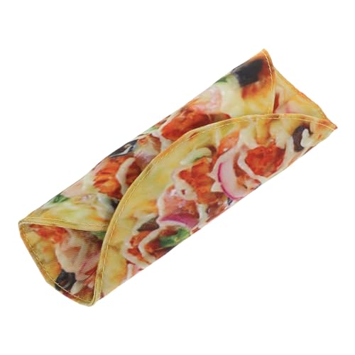 FUNOMOCYA Canvas Federmäppchen mit Pizza Stiftemäppchen aus Robustem Canvas Leichter Stiftehalter für Schule Büro und Reisen Lustiges Design Praktischer Stiftbeutel von FUNOMOCYA