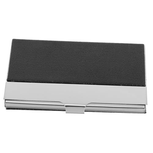 FUNOMOCYA Edelstahl Visitenkartenetui Schwarz Business Card Holder mit Sicherem Verschluss Praktisch und Leicht Großer Fassungsvermögen für Business und Reisen Robuster Kartenschutz von FUNOMOCYA
