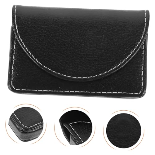 FUNOMOCYA Eleganter Visitenkartenhalter aus Schwarzem Leder Klein und Leicht Robust und Tragbar für Geschäftsreisen Praktischer Kartenhalter mit Schnellem Zugriff für Damen von FUNOMOCYA