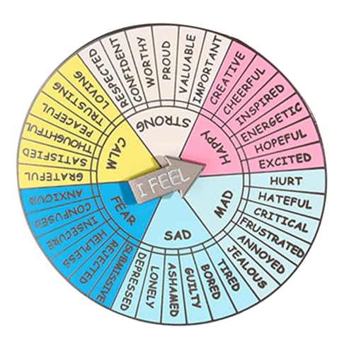 FUNOMOCYA Emotion Wheel Badge Tragbares Emotionsrad Hochwertigem Metall Kompakte Brosche für Emotionale Regulierung für und Dekoration Leicht und Langlebig Für Rucksäcke und Ausweise von FUNOMOCYA