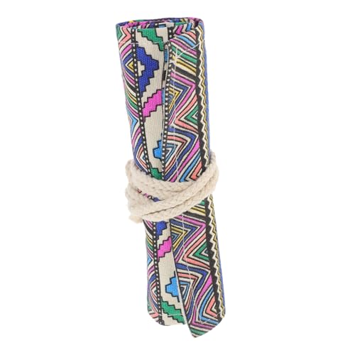 FUNOMOCYA Großes Federmäppchen aus Strapazierfähigem Segeltuch Kompaktes Stiftemäppchen mit Fächern Ethnisches Design Großer Stauraum Vielseitige Bleistifttasche für Schule und Büro von FUNOMOCYA