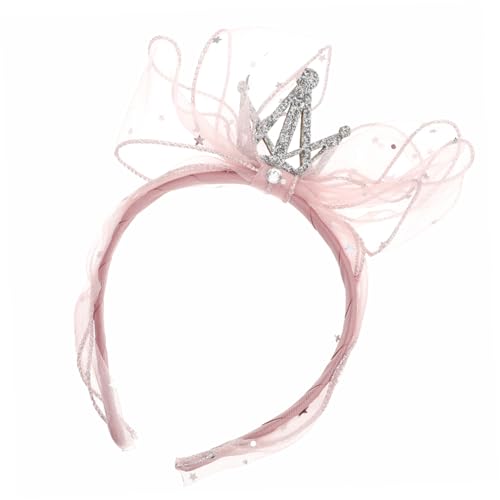 FUNOMOCYA Haarband mit Krone und Großem Schleifen design Hautfreundliches Stirnband für Mädchen Geeignet für Geburtstag Fotoshooting Party und Festtagsdekoration von FUNOMOCYA