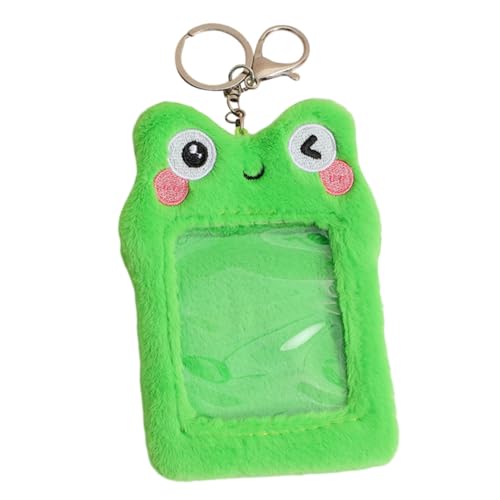 FUNOMOCYA Hängender Kartenhalter Plüsch Id Kartenhülle Grünem Transparente Kartenhülle für Schülerkarten Buskarten und Leicht und Langlebig von FUNOMOCYA