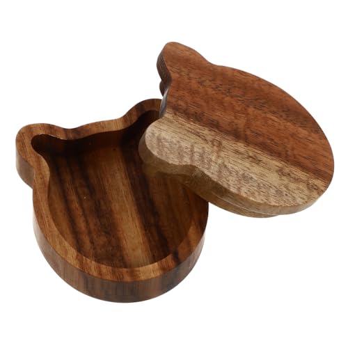 FUNOMOCYA Handgefertigte Holz Plektrenbox Pick Storage Organizer für Gitarristen Musikliebhaber Tragbar Robust Glatte Kanten Passend für Akustik Geschenkidee für Musiker Holzfarbe von FUNOMOCYA