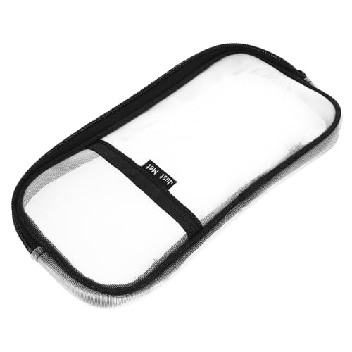 FUNOMOCYA Kosmetikbeutel mit Bleistiftkoffer Stifttasche klar Multifunktions-Bleistifttasche Netztaschen Etui Mäppchen Bleistiftbeutel mit Reißverschluss Black von FUNOMOCYA