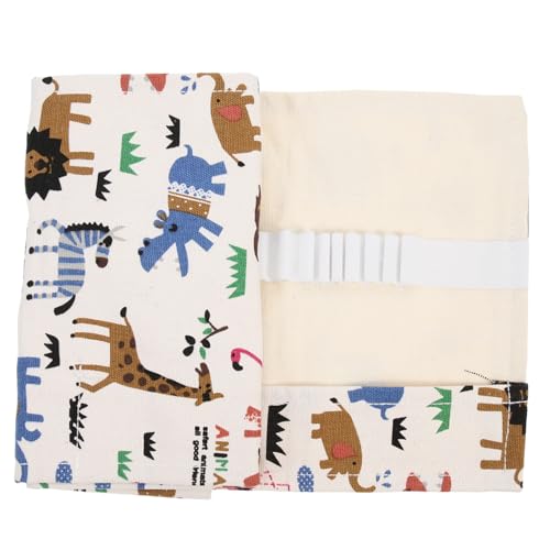 FUNOMOCYA Leinwand Rollmäppchen Stifterolle mit Fächern Leichter und Tragbarer Federmäppchen für Buntstifte Aquarellstifte und Pinsel Robustes Canvas Material Praktischer Schutz und von FUNOMOCYA