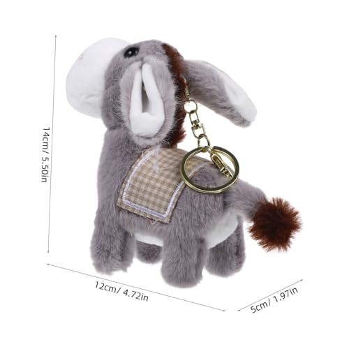 FUNOMOCYA Niedlicher Plüsch esel Schlüsselanhänger Anhänger für Rucksack und Handtasche Leichtes Weiches Kuscheltier mit Goldfarbenem Karabiner als Taschen Schlüsseldekor von FUNOMOCYA