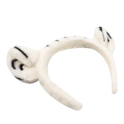 FUNOMOCYA Plüsch Haarreifen mit Tigerohren Weiß Weiches Bequemes Haarband für Niedliches Tierkopf haaraccessoire Geeignet für Party Cosplay und Geschenk von FUNOMOCYA
