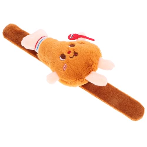 FUNOMOCYA Plüsch Schnapparmband mit Niedlichem Hühnchenkeulen Design Elastisches Cartoon Slap Armband aus Weichem Plüsch und Leichtes Party Accessoire für Erwachsene von FUNOMOCYA