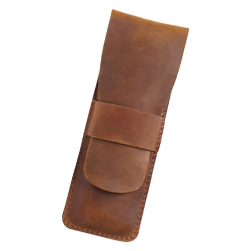 FUNOMOCYA Retro Leder Stiftetui aus Hochwertigem Rindsleder Vintage Design Multifunktional als Federmäppchen für Schüler und Büro Praktischer Stiftehalter Handliche Schreibgeräte von FUNOMOCYA